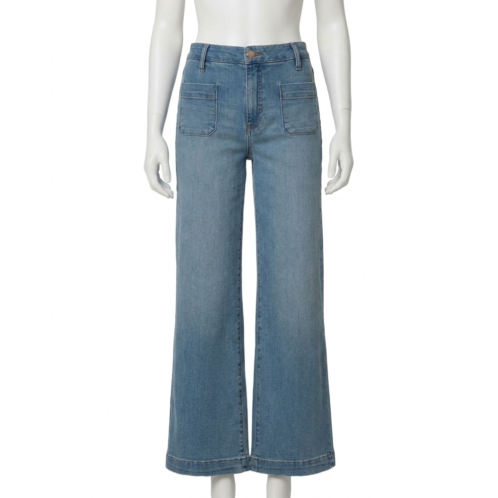 NEW KUT FROM THE KLOTH meg high rise wide leg with patch jeans in totally